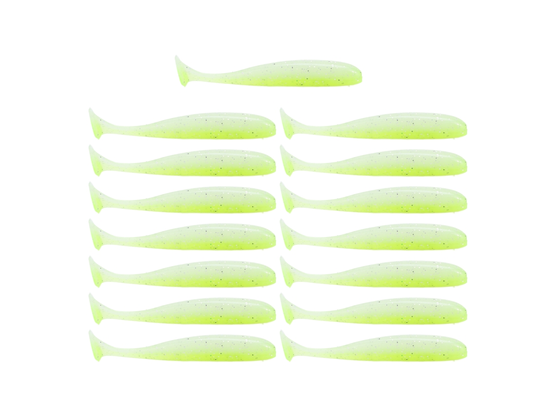 Isca de Pesca Soft T Tail Bicolor 15pcs