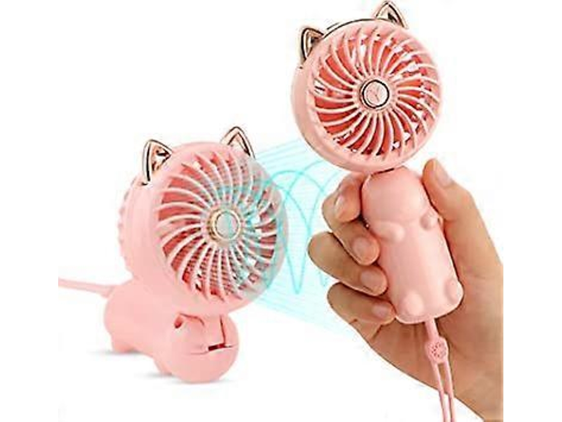 Quantidade Fornecida Duas Peças Mini Ventilador Portátil Com Bateria Recarregável E 3 Velocidades, Pequeno Ventilador Elétrico Pe Slowmoose