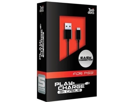 Cabo de Dados TWODOTS (USB A - Mini USB B - 3 m - Preto)
