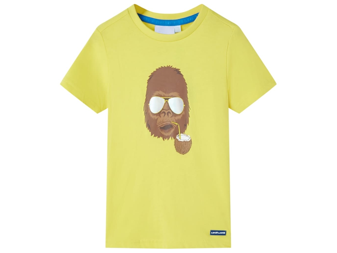 T-shirt Infantil Com Mangas Curtas Amarelo 140