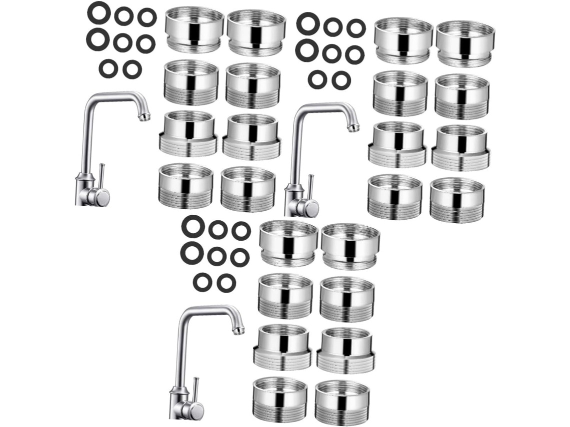 Conjunto De 3 Adaptadores De Água Para Cozinha E Jardim, Instalação Rápida E Material Durável, 8 Peç Gokoco