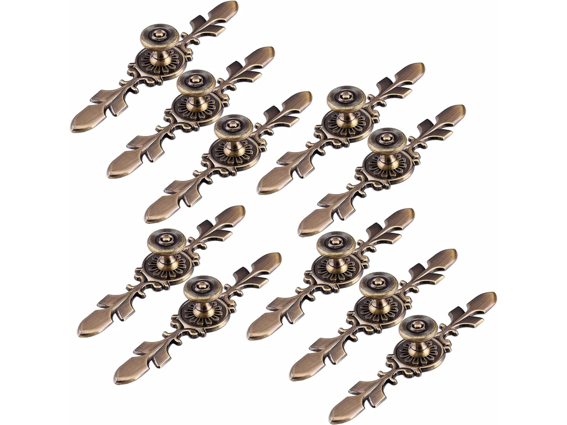 Conjunto De 10 Puxadores Para Portas E Gavetas Com Placa, Em Liga De Zinco, Para Armários De Cozinha, Penteadeiras E