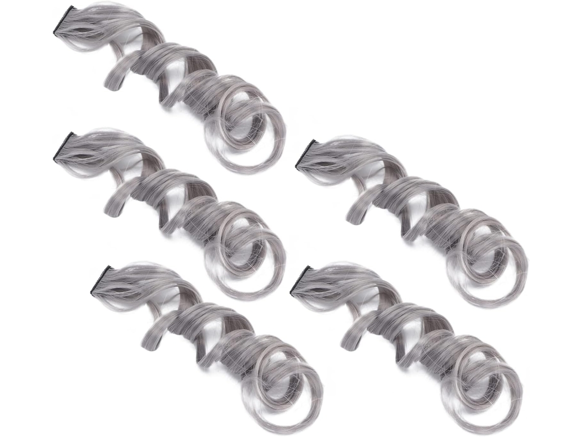 Apliques De Cabelo Com Presilha, 5 Peças, 55 Cm (21,7 Polegadas) Para Meninas E Mulheres.