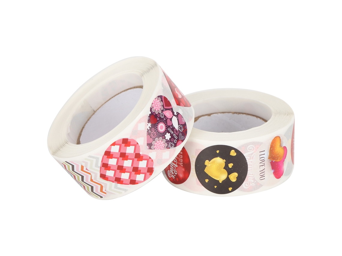 2 Rollos De Cinta Washi Con Diseño De Amor Fondo Rojo Para Scrapbooking Y Decoración