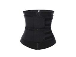 Cinto de Treinamento de Cintura para Mulheres Aumenta Suor, Queima Gordura e Modela a Cintura com Design de Compressão Dupla Preto
