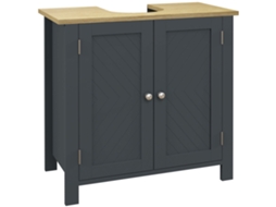 Unidade de Placas de Aglomerado e Mdf com 2 Portas e Prateleira Interna Ajustável. 60x30x60 Cm. Cinza Ge