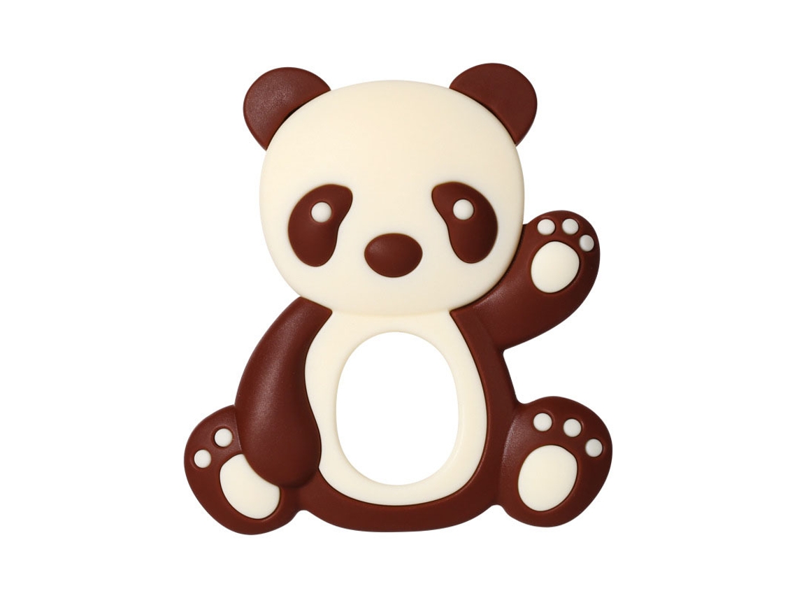 Mali brinquedo de Chupeta para Bebê em Forma de Panda de Silicone Adorável para Aliviar Dentição Marrom