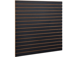 Conjunto De Painéis Mdf Pretos 129x129 Cm Com Ranhuras E Lamelas Para Oficina Ou Garagem Tekmaquinas