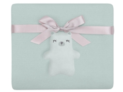 Manta de Malha em Algodão KIKKABOO Bear With Me Menta