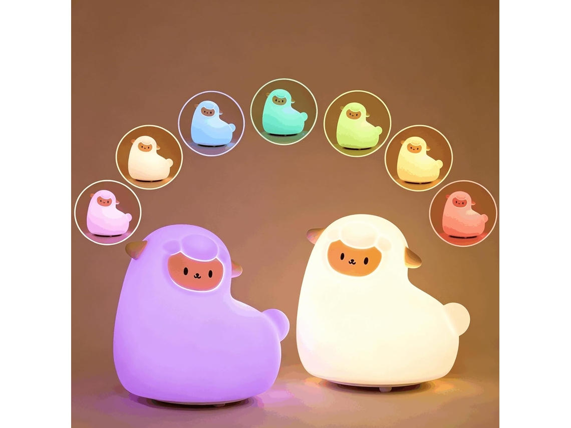 Luminária Noturna De Alpaca, Recarregável Via Usb, Com Sensor Toque Em