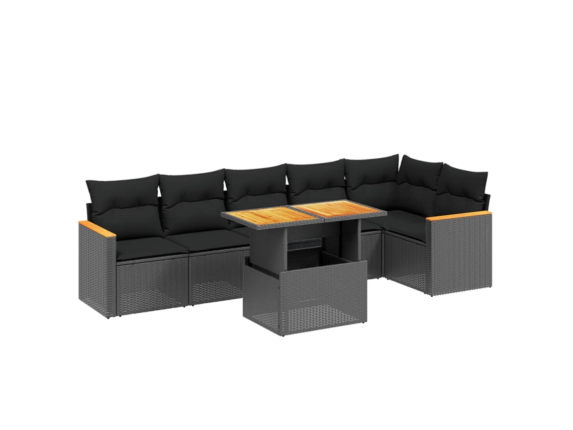 Garden Sofa Set, Garden Sofa Sets Vidaxl Preto Rattan / Vime (n/a)