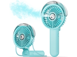 Ventilador Portátil Com Função De Névoa, Dobrável Em 180°, Recarregável, Com 3 Velocidades E Reservatório De Água De 30ml