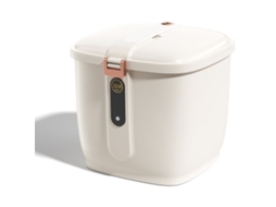 Recipiente de Armazenamento de Arroz 22lb, Selagem Perfeita, Grande Capacidade, Pet, Branco, Cozinha | S/MARCA