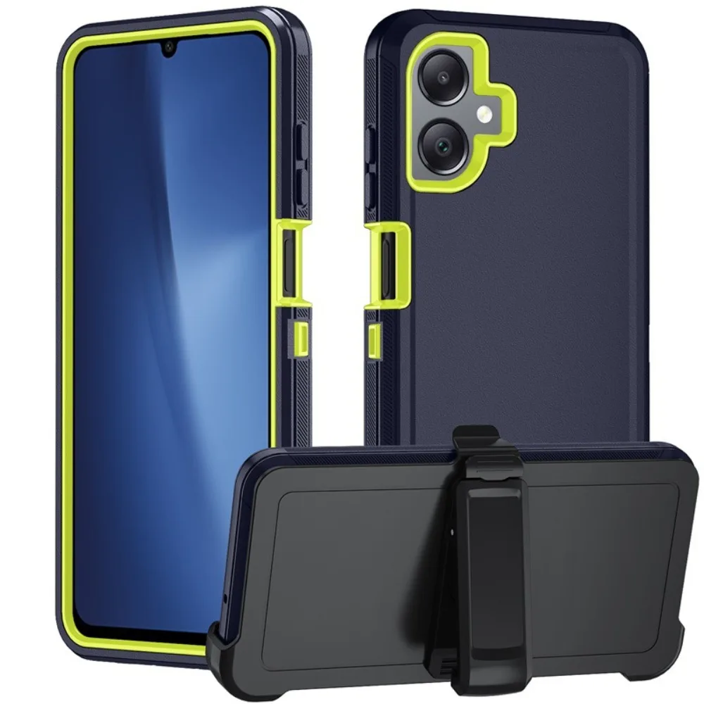 (verde, Galaxy A04e) Capa Para Celular Samsung Em Material Híbrido Resistente A Impactos Com Tripla Camada E Clipe.