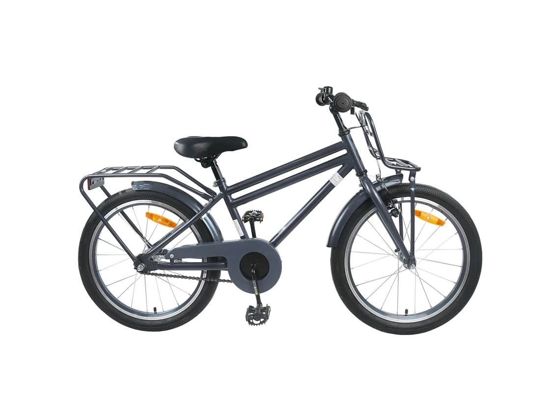 Vidaxl Bicicleta Infantil 20 Polegadas Para 6-11 Anos Cinzento-escuro
