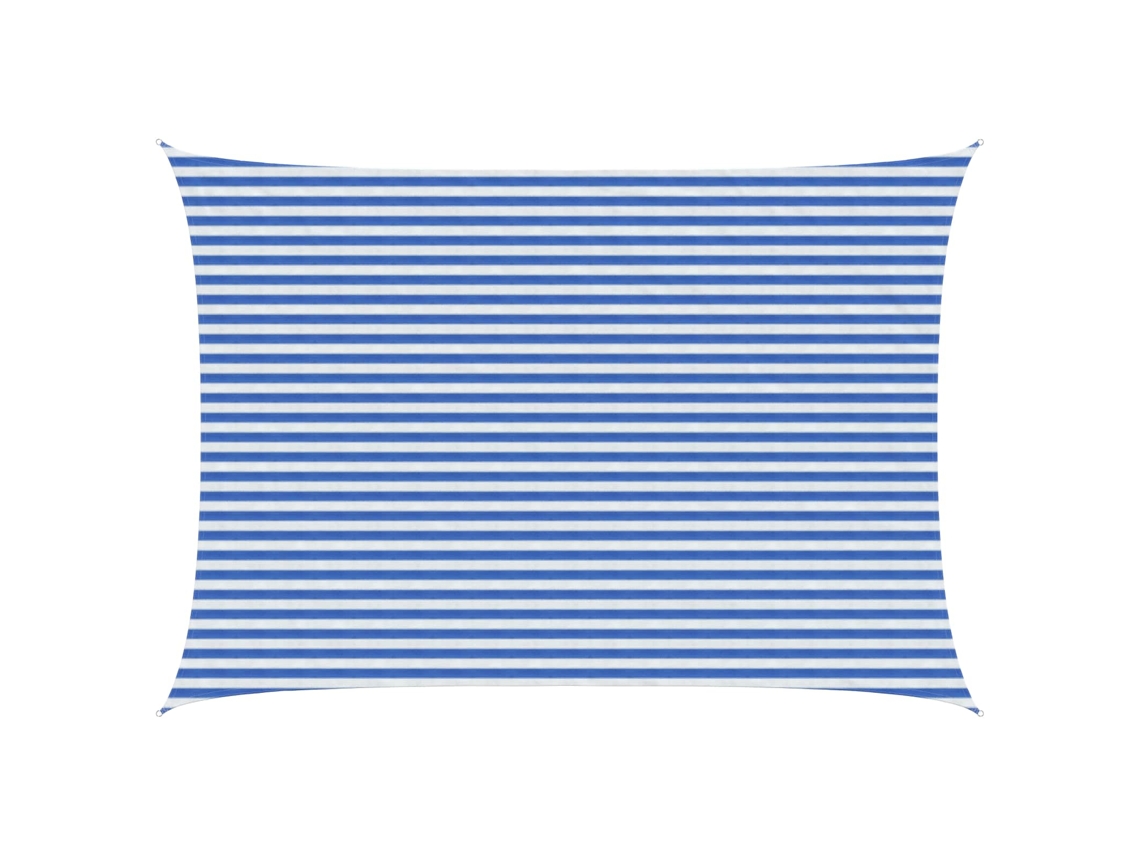 Vidaxl Vela De Sombra Azul E Branco 3,5 X 5 M Hdpe