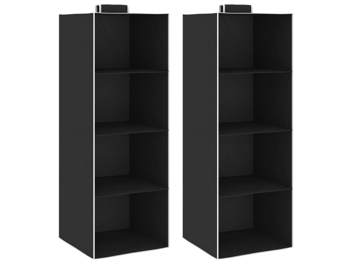 Guarda Roupa Suspenso De Tecido, 2 Peças Com 4 Compartimentos Cada, Em Tecido.