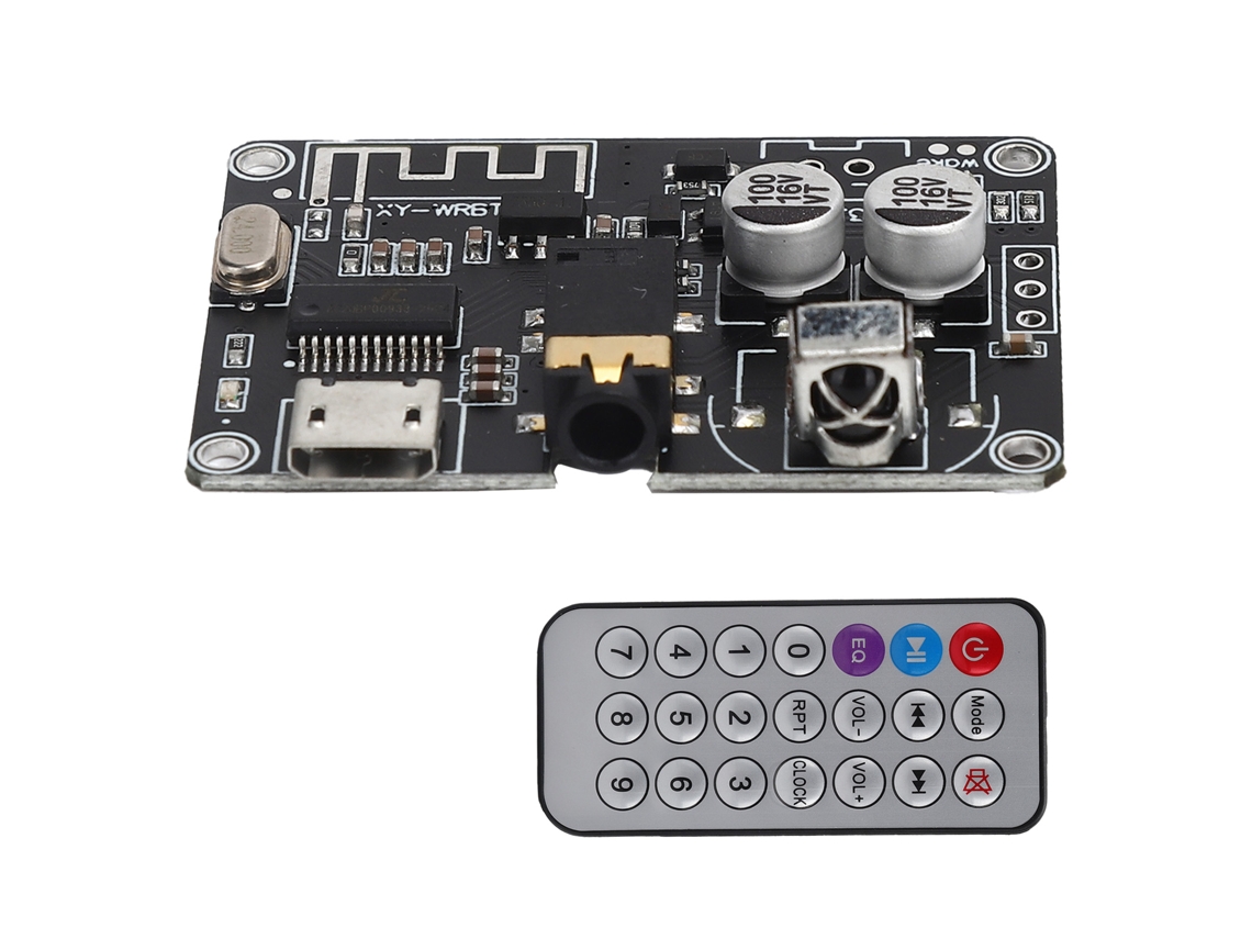 Módulo de Audio Estéreo Con Decodificador Bluetooth 5.0 Y Amplificador de Potencia Con Control Remoto.