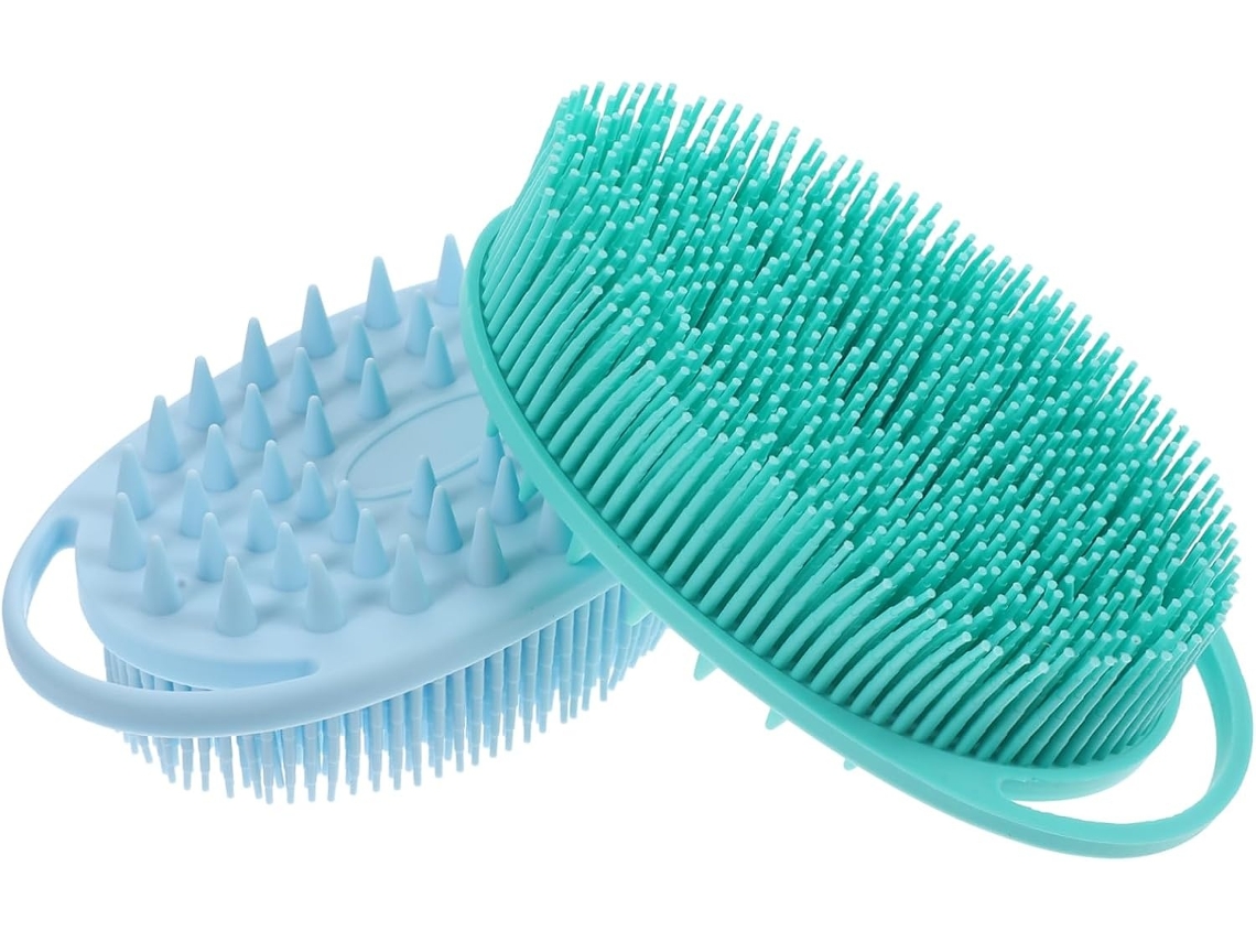 Lurelia Conjunto De 2 Escovas De Silicone Para Duche, Silicone Macio, Dupla Face E Pega Ergonómica, Uso Diário Confortável