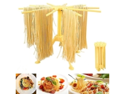 Secador De Massas Com 10 Barras Extensíveis Até 2kg, Plástico Abs Amarelo, Plegável, Acessório De Cozinha