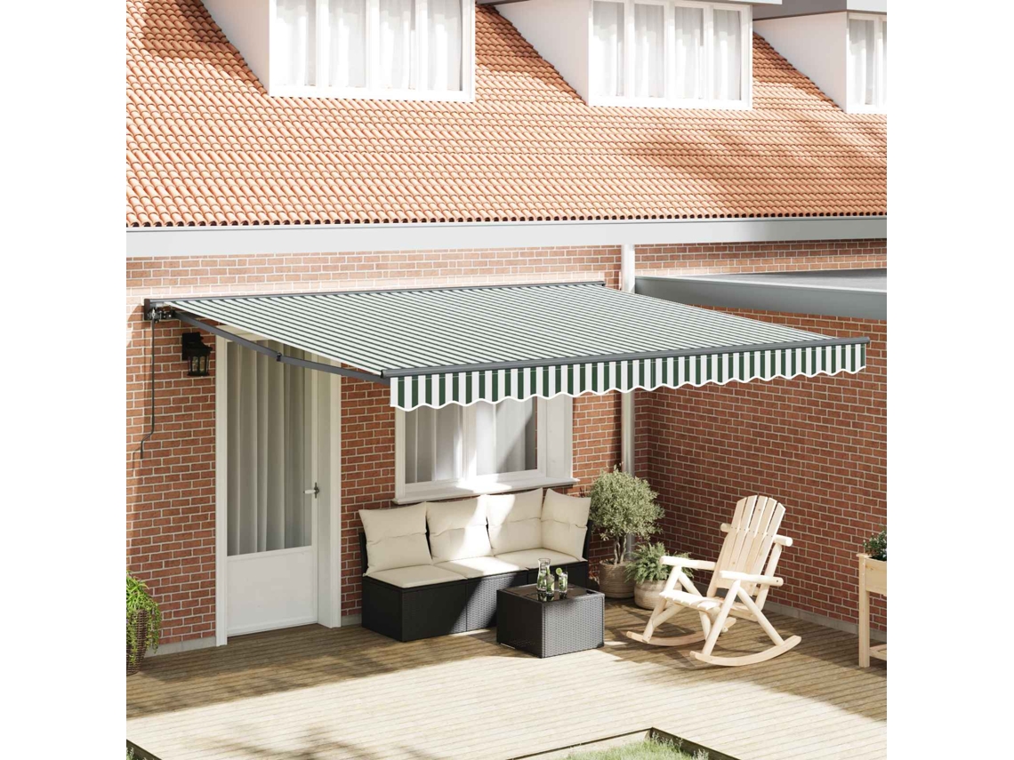 Vidaxl Estrutura De Toldo Verde E Branco 400 × 300 Cm