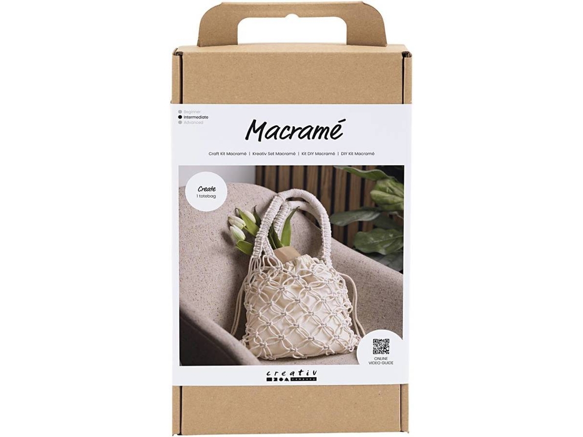 Kit De Macramê Da Creativ Company Bolsa Branca Kit De Artesanato