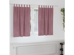 Vidaxl Cortinas Opacas 2 Unid. Rosa Escuro 140 X 140 Cm Veludo