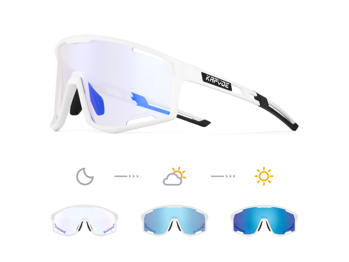 Óculos de Ciclismo Fotocromáticos Unissex com Lentes Translúcidas de Poliacrilato e Proteção UV400 MDUG (estilo 8)