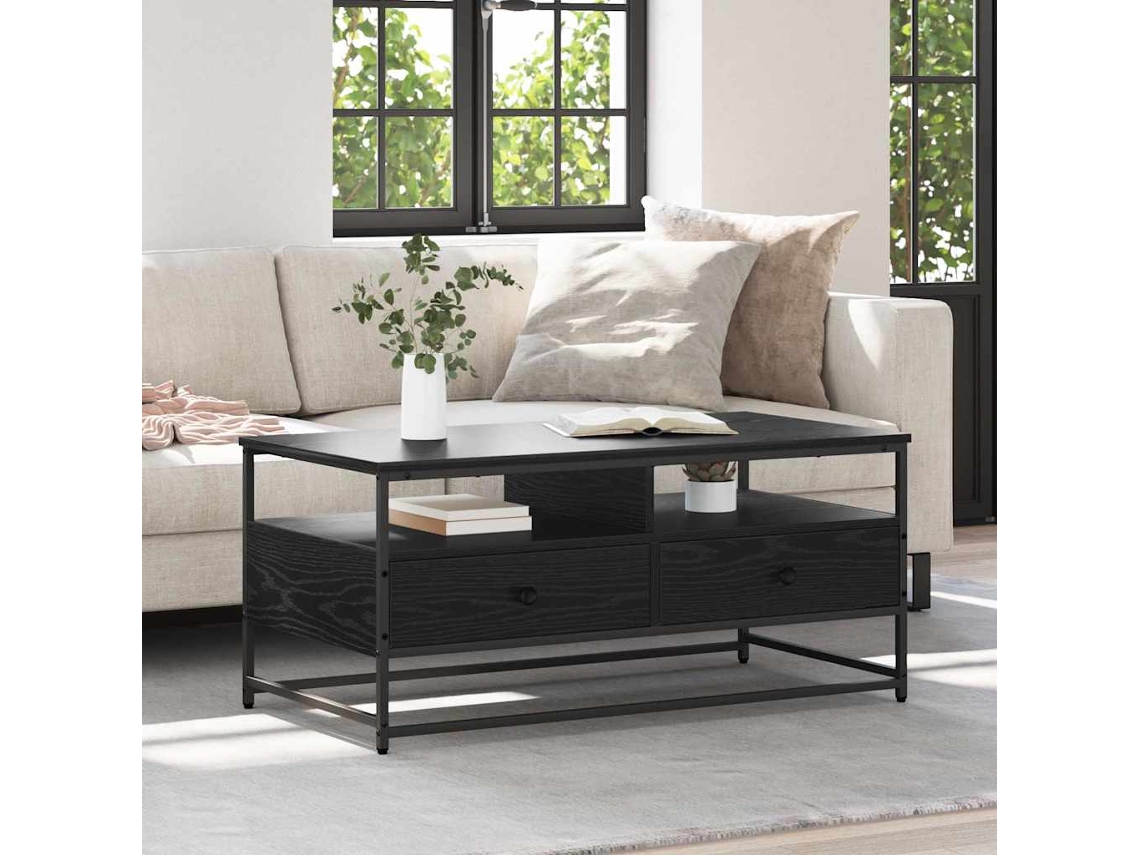 Vidaxl Mesa De Centro Carvalho Preto 100 X 51 X 45 Cm