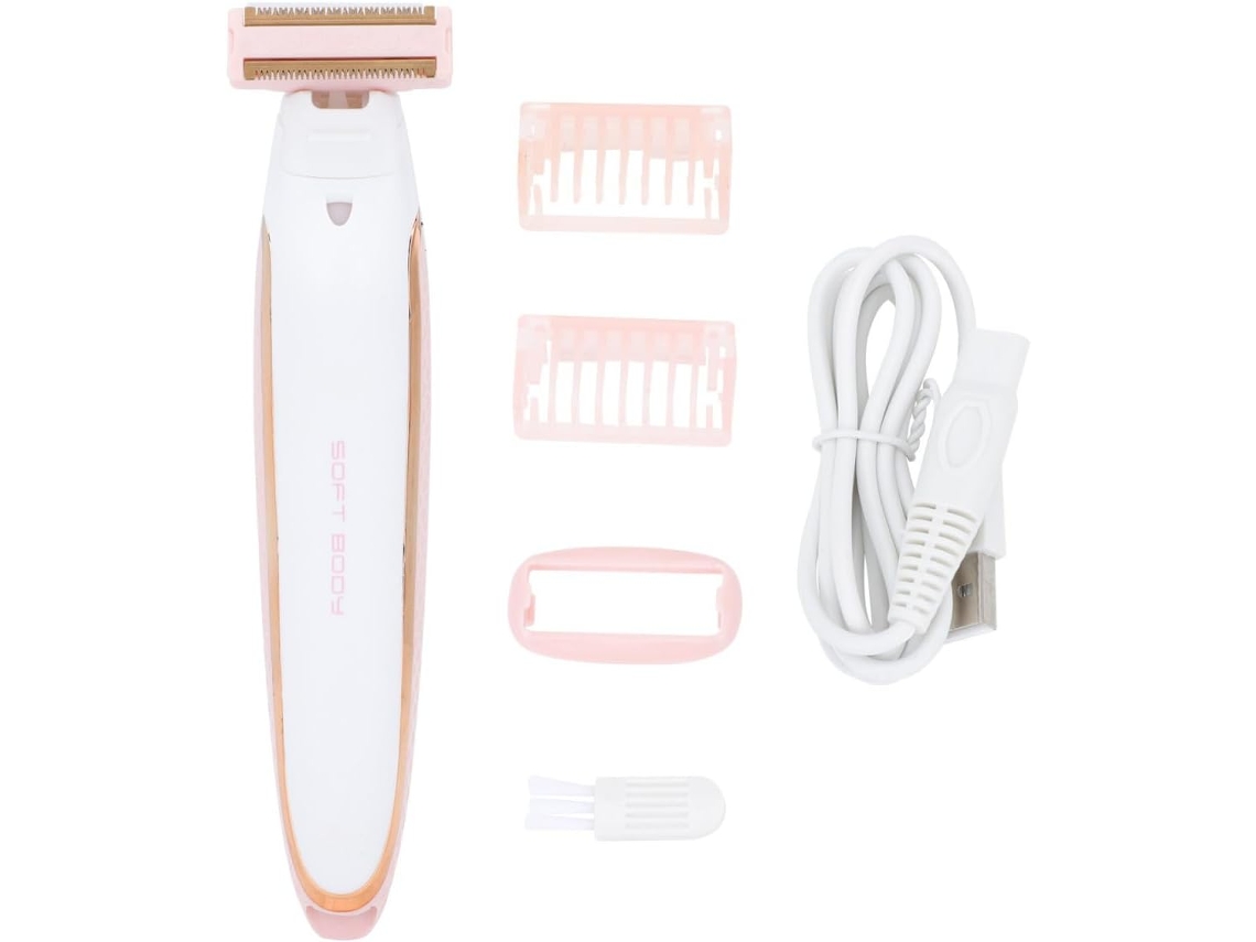 Aparelho Elétrico Feminino Barbear, Abs Branco, Para Face E Costas, Leve, Cor Aleatória.