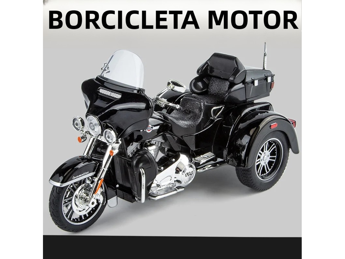 (preto) Miniatura De Motocicleta Em Escala 1/9, Feita Em Metal Fundido, Com Luzes E Efeitos Sonoros,