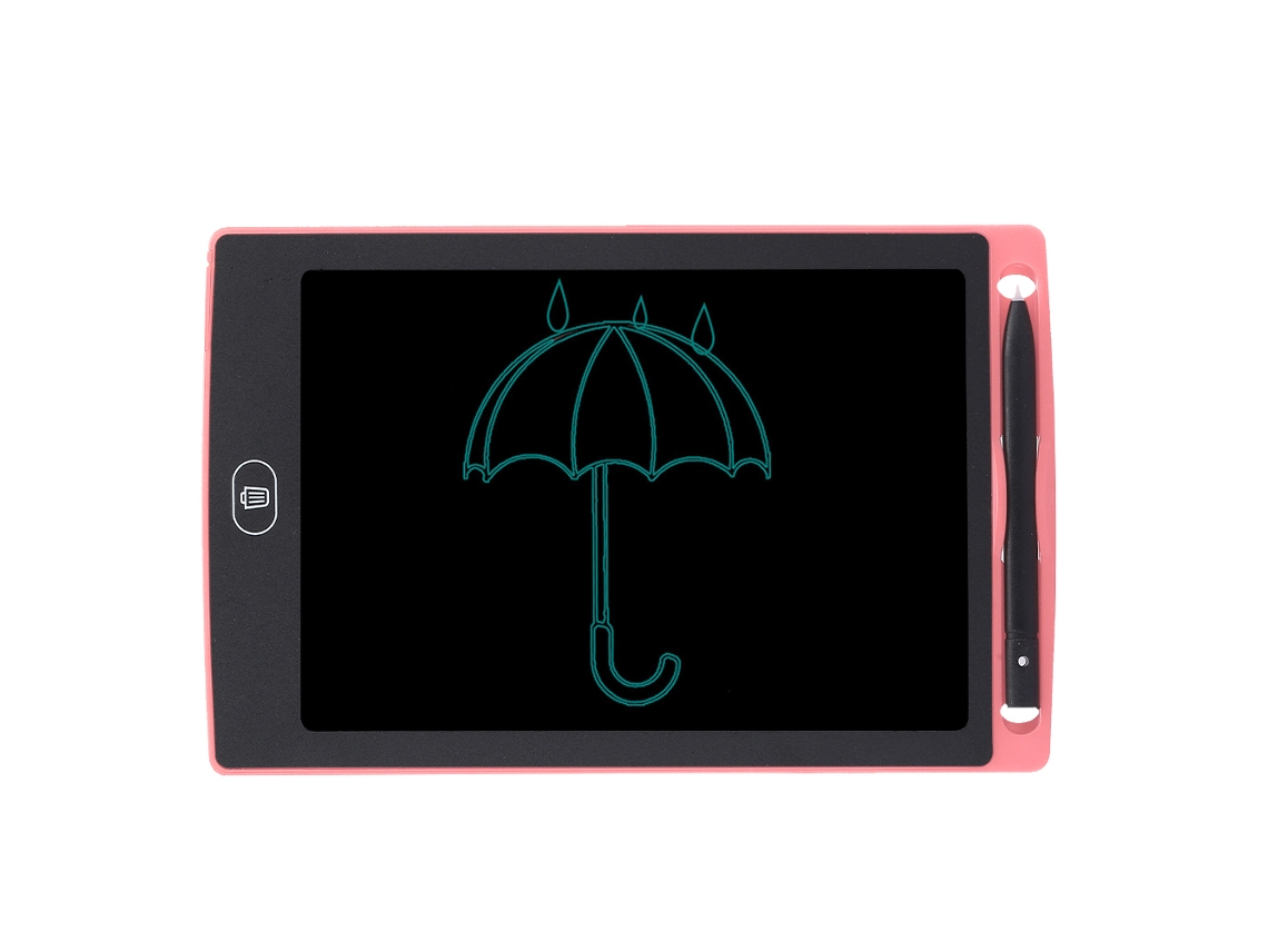 Tablet de Escrita LCD Mali 8.5 polegadas para Crianças com Quadro de Desenho Inteligente Rosa Claro