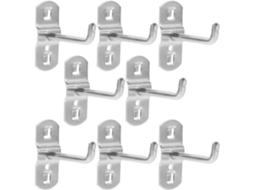 Ganchos De Painel Quadriculado Prateados, 12 Peças, 5 Cm, Ferro, Para Vitrine.