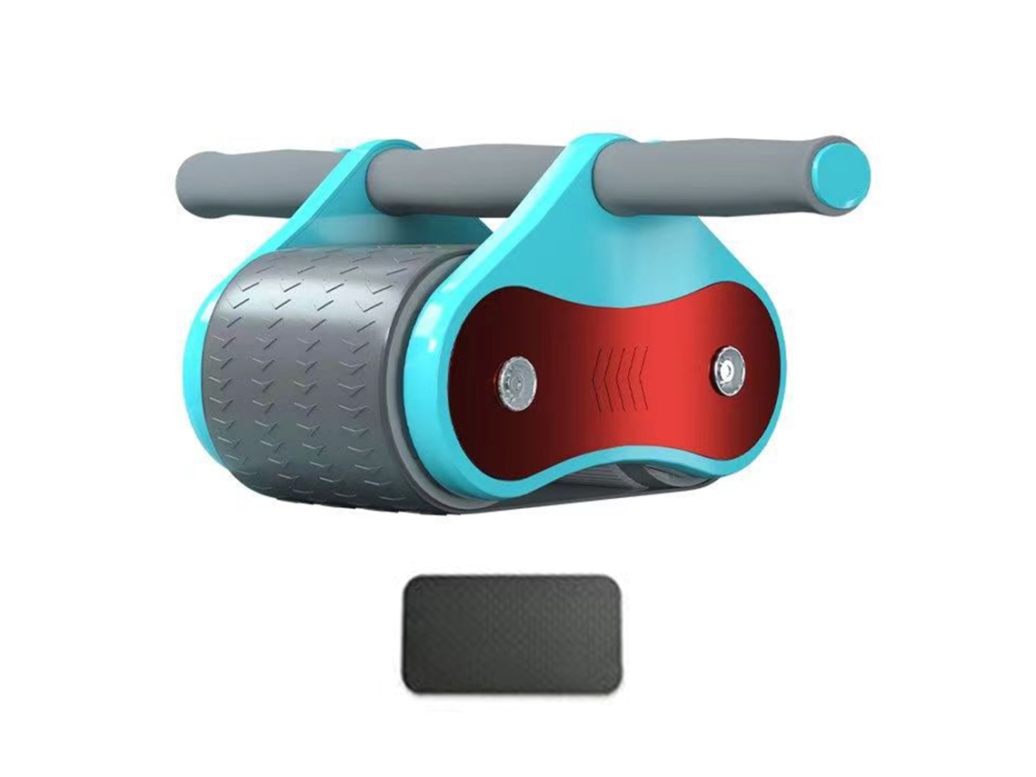 Rolo abdominal de roda dupla com retorno automático para exercícios abdominais