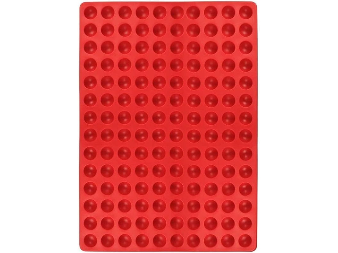 Mold De Silicone Para Biscoitos De Cão 221 Cavidades Hemisféricas Para Assar Mini Vermelho