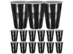 Copo De Plástico Resistente 16oz, Design Criativo, 20 Unidades, Ideal Para Festas E Decoração Preto