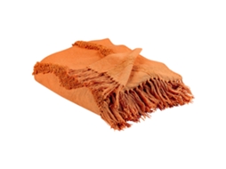Manta Decorativa Beliani Khari De Algodón Naranja 125x150x1