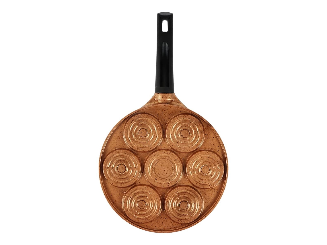 Panela Serenk Frigideira Mini Fun para Cozinhar em Alumínio Bronze, 26cm, Antiaderente
