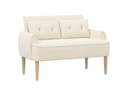 Conjunto 1 Sofá Loveseat Vidaxl Creme Bouclé (117 X 67 X 77 Cm)