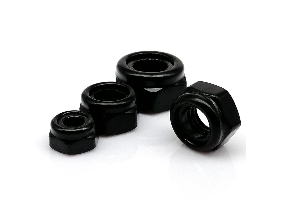 Parafusos E Porcas Autotravantes, Porcas Sextavadas De Nylon Em Aço Inoxidável 304, Pretas, M2 M12, Pacote Com 2 10 25 Unidades