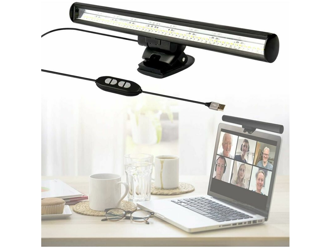 Lâmpada Led Para Laptop, Ideal Para Videoconferências, Mesa E Uso Com Usb, Com 10 Níveis De Brilho, 3 Temperaturas De Cor E Design Compacto.