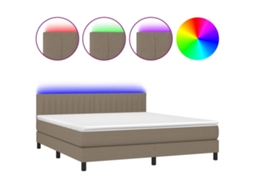 Box Spring Bed, Box Spring Beds Vidaxl Cinzento-acastanhado Tecido (180 X 200 Cm)