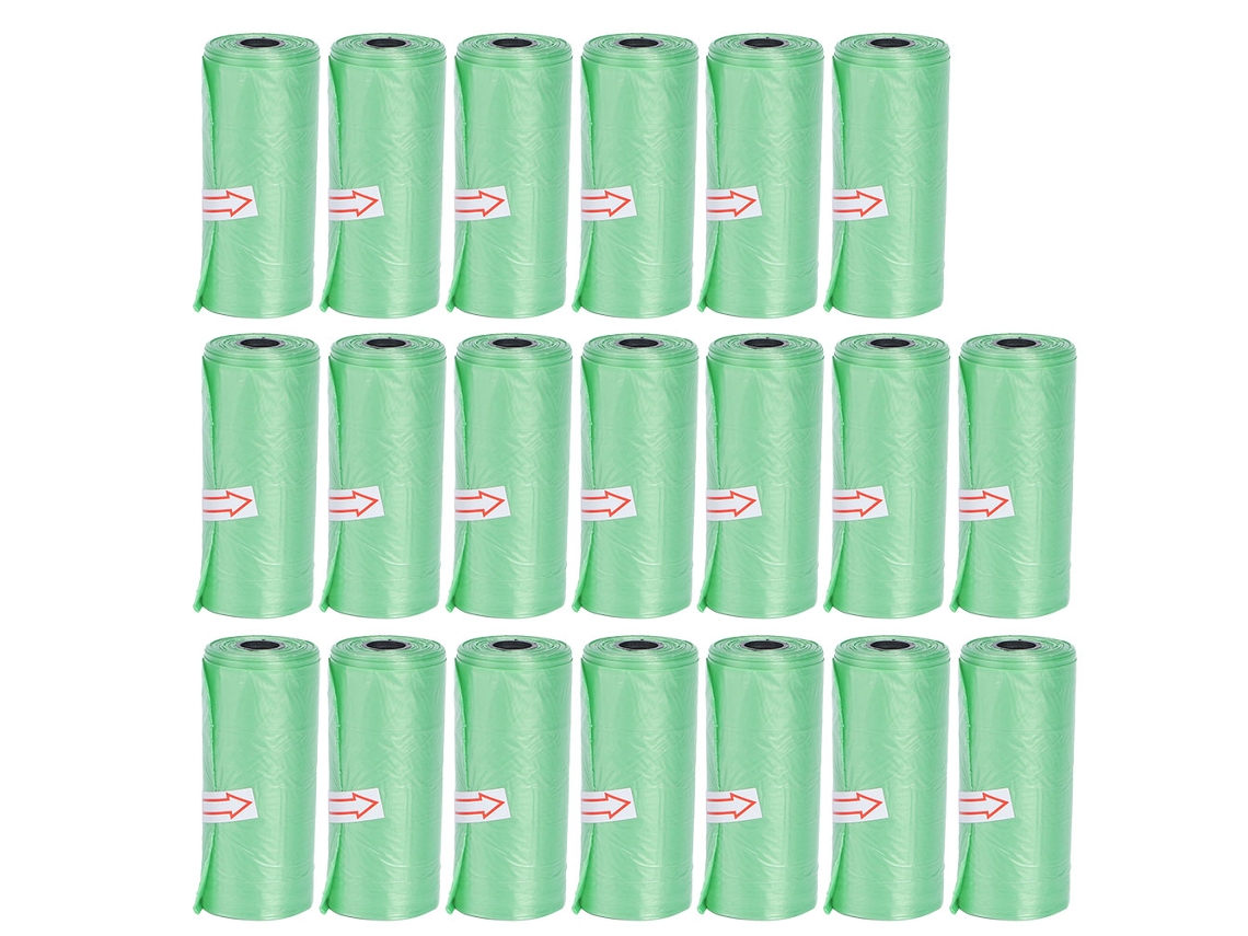 Mali 20 Rolos Sacola Lixo Descartável Bebê Biodegradável Plástico Eco Leve Azul/verd