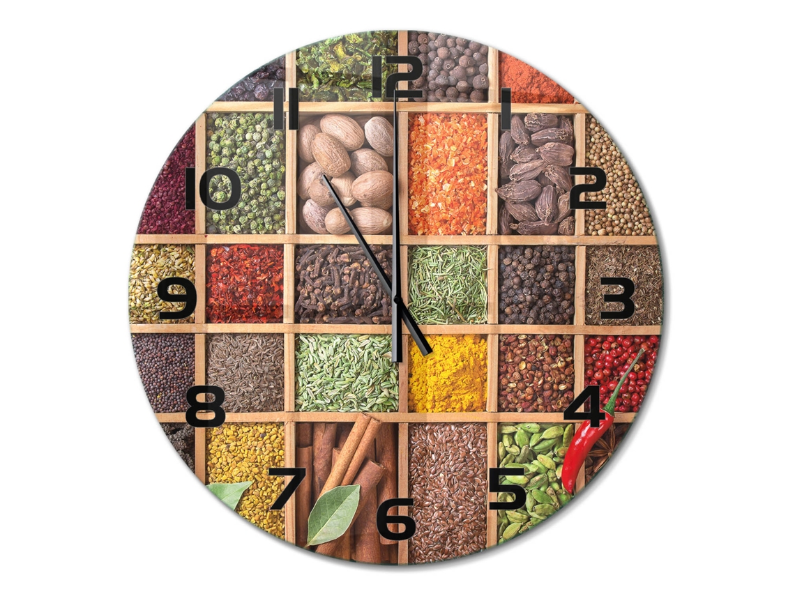 Relógio De Parede Multicor Decorativo Quadrado Espelharte (60 Cm)
