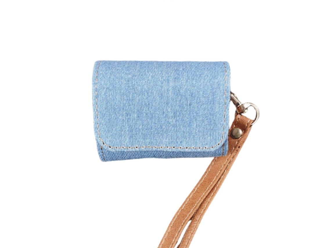 Capa Protetora De Pu Com Textura De Tecido De Cowboy Para Airpods Pro 2