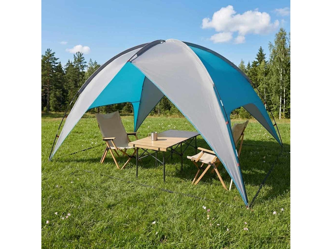 Vidaxl Tenda De Camping Com Capa De Chuva Impermeável 4 Pessoa Azul