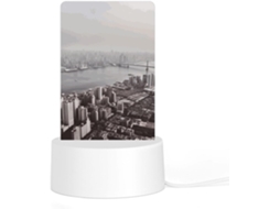 Luminária noturna de acrílico com base, estampa da cidade de Mumbai, luminária noturna de LED para quarto, banheiro