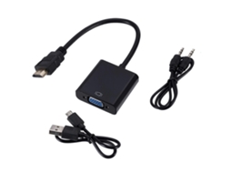Cabo Adaptador Compatível Com Hdmi Para Vga, Conversor Macho Para Fêmea, Com Cabos De Áudio E Vídeo Para Tvs.