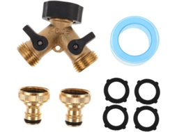 Conector Duplo De Mangueira Jardim Em Cobre Tipo Y, Com Engate