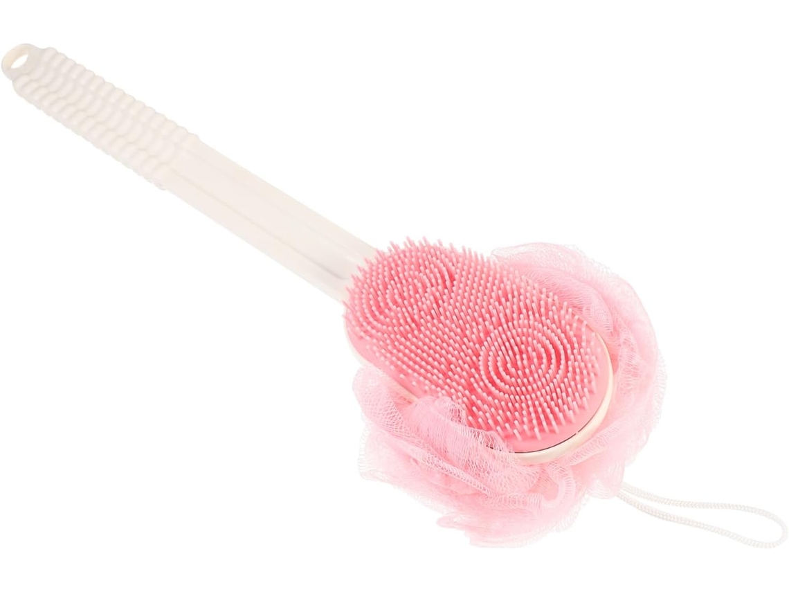 Escova De Banho Vicasky Com Cabo Longo Em Silicone E Design Floral, Cabo Massageador Para As Costas, Para Homens E